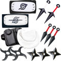 Anime Naruto 6pcs/SET Costumes Cosplay Accessories Weapon Ninja Bag Kunai Shuriken Prop Akatsuki Kakashi Action Figure Toy Gift. 