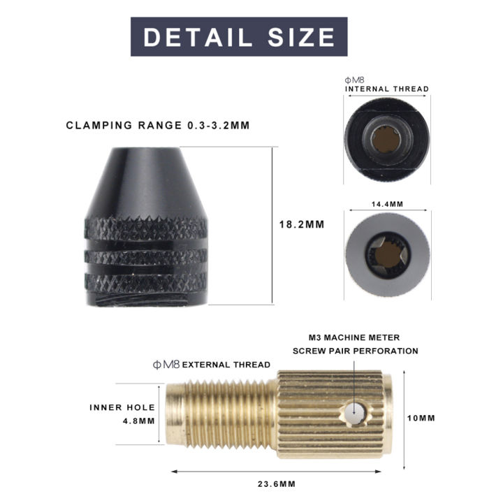 Drill%20Chuck%200.3-3.5mm%20Mini%203%20Jaw%20Quick%20Change%20Keyless%20Drill%20Bit%20Adapter%202.0/2.35/3.0/3.17/5.0mm%20Holder%20Clamp%20Fixing%20Device%20Tools%20-%20Image%204