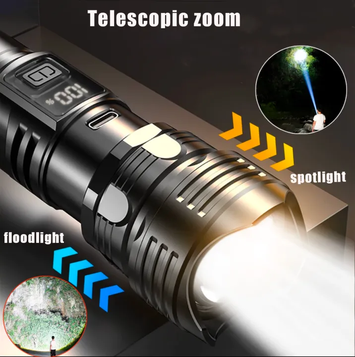 New%20Outdoor%20Strong%20Light%20Led%20Zoom%20Flashlights%20White%20Laser%20High%20Power%20Ultra%20Long%20Range%20Torch%20Rechargeable%20OLED%20Display%20Flashlight%20-%20Image%206