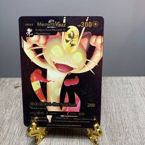 Pokemon Meowth VMAX HP300 Black Foil Fan Art Card | Daraz.pk Pokemon Meowth VMAX HP300 Black Foil Fan Art Card | Daraz.pk