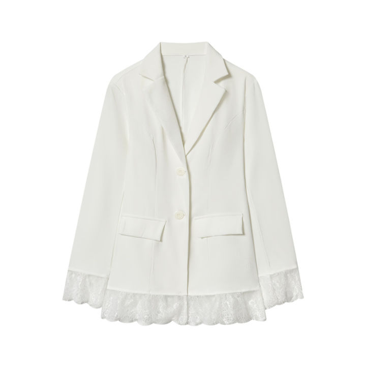 Women's%20New%20Fashion%20Black%20Fitted%20Blazer%20Solid%20Color%20Jacket%20with%20Lace%20Details%20Commuter%20Long%20Sleeve%20Top%20-%20Image%207