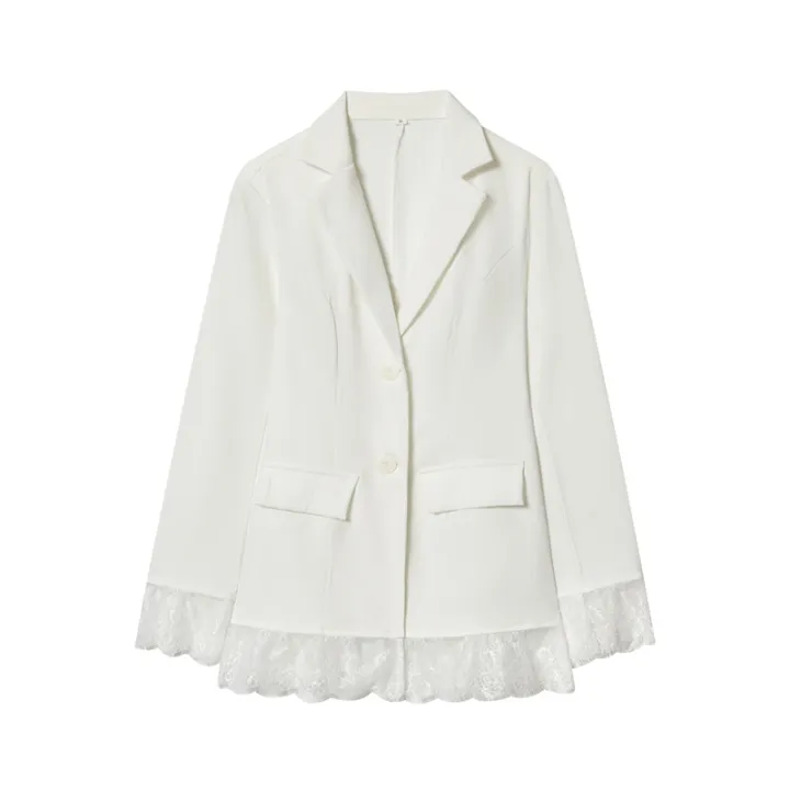 Women's%20New%20Fashion%20Black%20Fitted%20Blazer%20Solid%20Color%20Jacket%20with%20Lace%20Details%20Commuter%20Long%20Sleeve%20Top%20-%20Image%207