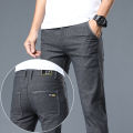 Classic Soft Grinding cotton Pants Men Business Casual Pants 2023 Autumn New Straight Slim Fashion Gray Black Brand Trousers. 