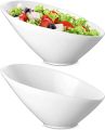 Pasta, Salad & Soup Bowl Large Angled White Serving Bowl - Premium Heavyweight Melamine. 
