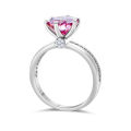 Real 3 Carat 9mm pink Moissanite Wedding Ring for Women 925 Sterling Silver Round Brilliant Lab Diamond Engagement Rings Gift. 