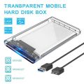 DEVMO USB 3 0 2.5 SATA Hard Drive External Enclosure HDD Clear Case Durable 2.5-Inch for SSD, Support UASP SATA III Portable Tool-Free Design.