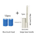 1 Set of New-Style Wall-Mounted and Stand-Type Dual-Use Disposable Toilet Brush Set, Clean and Hygienic Without Dirtying Your Hands, Comes with Antibacterial Cleaning Liquid and Replacement Brush Heads. 