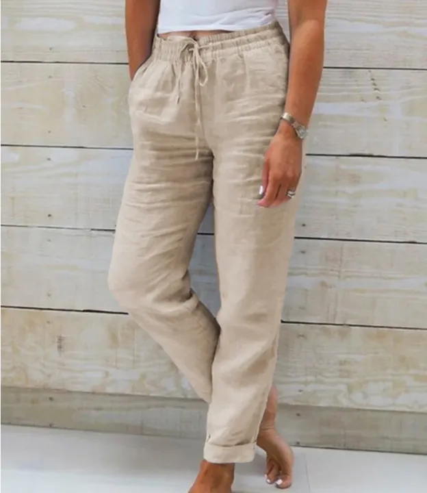 Cotton%20Linen%20Summer%20Pants%20for%20Women%20High%20Waist%20Elastic%20Casual%20Trousers%20Streetwear%20Solid%20Female%20Clothes%202026%20Loose%20Pencil%20Pants%20-%20Image%205