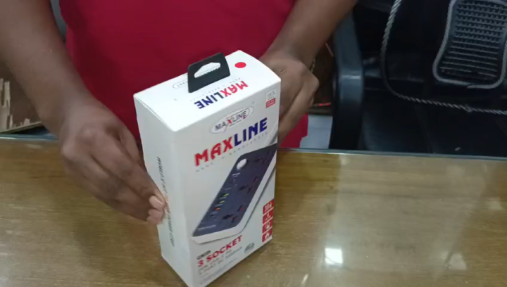 Maxline ML-804 Multiplug 3 Ways Power Socket And 4USB Port ( PD + QC 3.0 Fast Charging ) With Adjust 2 Mobile Stand 2 Yard/ 6 Feet Cable