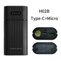 2/3-Port Input 18650/18700/20700/21700 Battery Charger Adapter with LED Flashlight DIY Power Bank Plastic Shell for Mobile Phone. 