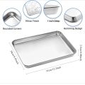 304 Stainless Steel Baking Tray Set with Grill Metal Rectangular Cooling Rack Grilling Tools BBQ for Kitchen Outdoor Camping.