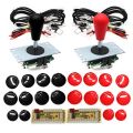 Copy SANWA Game Machine Arcade Console DIY Kit 8 Way Joystick Push Buttons For PC Raspberry Pi Zero Delay USB Board Controller. 