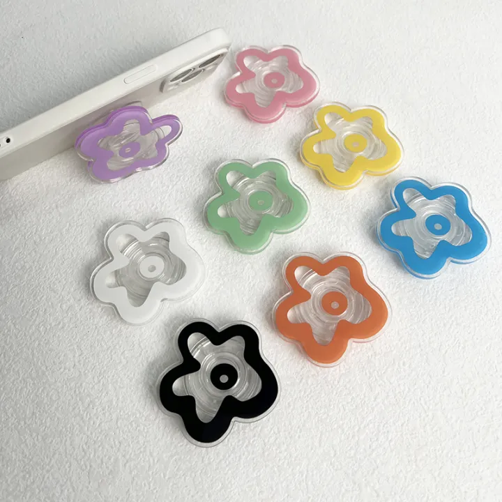 4mm%20Acrylic%20Solid%20Color%20Transparent%20Flower%20Mobile%20Phone%20Holder%20Creative%20Lazy%20Desktop%20Support%20Back%20Sticker%20Mobile%20Phone%20Ring%20-%20Image%202