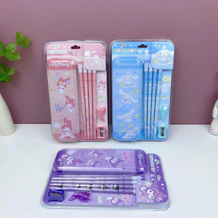 Sanrio set pencil case pencil sharpener cute pencil primary school student stationery Kuromi Melody school supplies