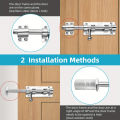 Sliding Bolt Latch Hardware：Cylindrical Bolt Latch，Heavy Solid 304 Stainless Steel，Black Surface，Applicable  Outdoor Latches. 