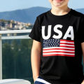 USA American Flag Graphic Printed Children T-shirt Independence Day Shirt Contracted Design Daily Life Casual Boys Girls Tshirt. 