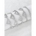 Fashionable Heart-Shaped Rhinestone Waist Chain Metal Belt For Women.
