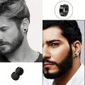 4-14 Pairs Earrings For Men, Black Earrings Mens Earrings, Stainless Steel Stud Earrings For Women Huggie Hoop Earrings Set. 