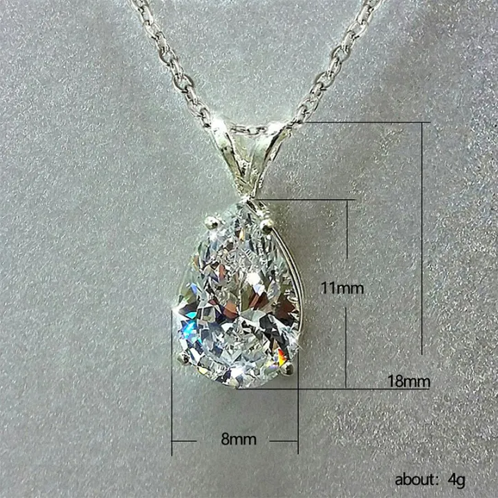 Huitan%20Water%20Drop%20Cubic%20Zirconia%20Crystal%20Women's%20Necklace%20Simple%20and%20Elegant%20Female%20Accessories%20%20Wedding%20Jewelry%202021%20Trendy%20-%20Image%205