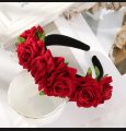 Velvet rose round hairband.
