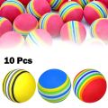 10PCS Foam Golf Balls Indoor Swing Training Practice Balls Rainbow Sponge Balls Golf Beginners Flexible Training Aid Accessories. 