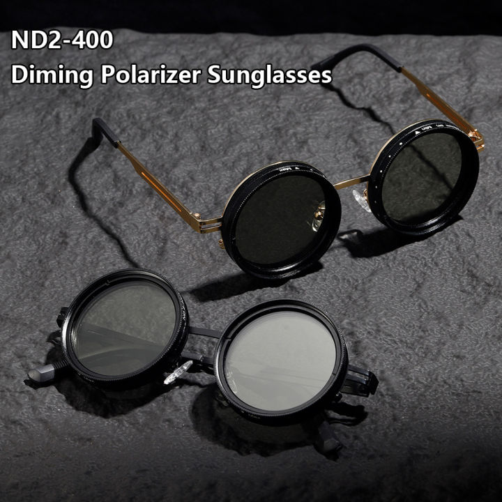 Cycling Glasses 9-level ND2-400 Adjustable Dimming Sunglasses Men Women Sun Glasses Anti UV Polarized Shades ND Filter