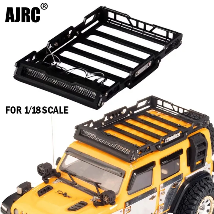 Metal Roof Luggage Rack With Led For 1/18 Rc Crawler Car Traxxas Trx4m Bronco Defender