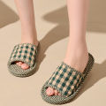 Indoor Slippers Lightweight Soft Cotton Floral Floor Shoes Fashion Retro Home Slippers Antislip  Couple Shoes. 