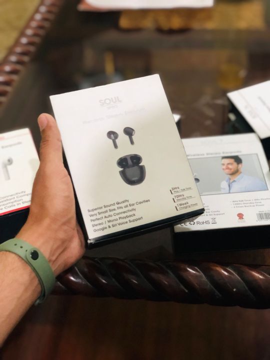 Soul 3 Pro Wireless Earbuds Bluetooth 5.0 Headphones In-Ear Stereo Sports Earbuds, Monaural/Binaural Calls, Single/Twin Mode, Customized Ear Fins, Usb-C, 16 Hours Playtime