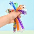 1/6 Pcs Halloween Pumpkin Squeeze Toys Colorful Beaded Stretchy Rubber Bracelets Toy Stress Relief Novelty Halloween Gifts.
