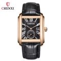 CHENXI 8216 Men Square Quartz Watch Black Blue Brown Fashion Simple Calenda Date Leather Strap Wristwatch for Male Clock Gift.