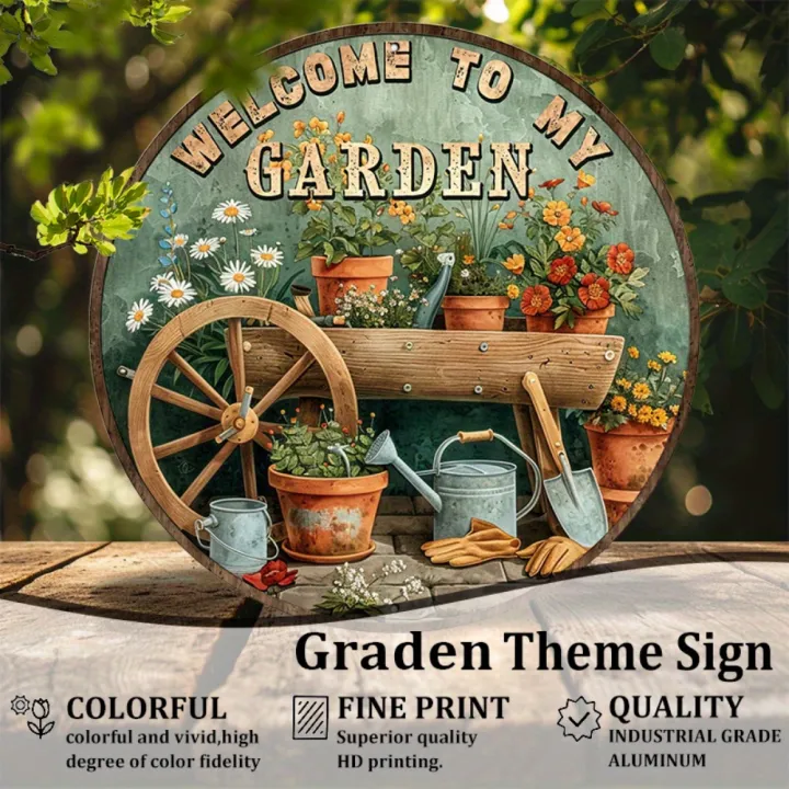 Nostalgic%20Vintage%20Welcome%20to%20My%20Garden%20Round%20Aluminum%20Sign%20WeatherResistant%20for%20Indoor%20&%20Outdoor%20Decor%20with%20PreDrilled%20Holes%20-%20Image%203