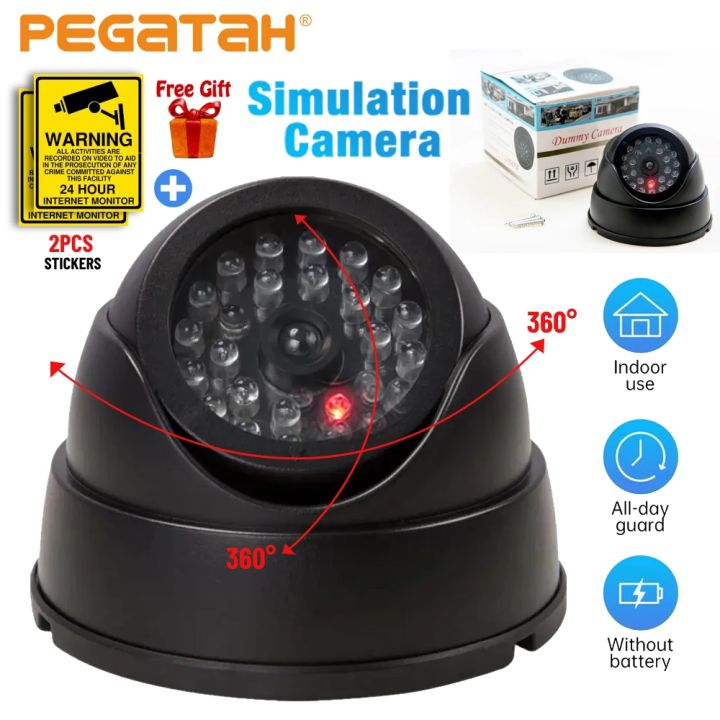 Fake Camera with Stickers Dome Dummy Home Security Surveillance Cameras ...