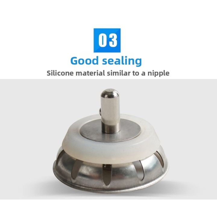 1Pcs%20Sink%20Strainer%20Stainless%20Steel%20Kitchen%20Sink%20Stopper%20Anti-Clogging%20Drain%20Cover%2050mm%20Sealing%20Umbrella%20Filter%20Replacement%20-%20Image%204
