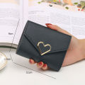 New Short Women Wallets Kpop Heart-Shaped Cute Small Women's Wallet High Quality PU Leather Slim Simple Female Purse. 
