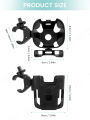 2-in-1 Large-Size Universal Stroller Cup Holder with Phone Holder - 360° Rotatable Adjustable Clamp, Detachable Stand. 
