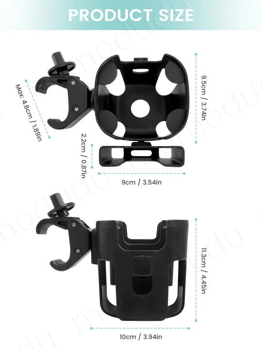 2-in-1%20Large-Size%20Universal%20Stroller%20Cup%20Holder%20with%20Phone%20Holder%20-%20360%C2%B0%20Rotatable%20Adjustable%20Clamp,%20Detachable%20Stand%20-%20Image%202