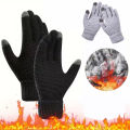 Men's and Women's Winter New Minimalist Knitted Gloves with Mobile Touch Screen Operation Thick and Warm Outdoor Gloves. 