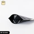 Coffee bean bag coffee bean bag zipper lock with valve foil white-black matte stand up (10 pcs)-bakerymoreshop. 