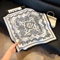 70x70cm Print Square Scarf For Women Silk Shawl Neckerchief Female Hair Bands Head Wraps Headband Foulard Satin Hijab Bandana.