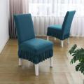 Dining Room Stretchy Chair Covers With Skirt, 4 Pcs Set. 