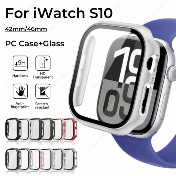 For Apple Watch 10 Tempered Glass+PC Cover 42mm 46mm Hard PC bumper Screen Protector Case iWatch series 10, series 11, 42mm, 46mm Accessories