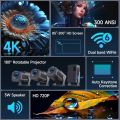 PROJECTOR HY320 Mini Newly Native 720P Android 11 4K Projector 300ANSI Wifi6 BT5.0 Cinema Outdoor Portable 180° Rotable Projector. 