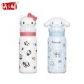 Sanrio 400ml Stainless Steel Cartoon Straw Cups Thermos Cup with Lifting Rope Hello Kitty My Melody Portable Kids Water Bottles.