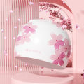 Women's Silicone Swimming Cap Waterproof Non-slip Printed Swimming Cap Comfortable High Elastic Swimming Cap. 