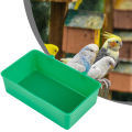 Bird Water Bath Tub Pet Bird Bowl Parrots Parakeet Birdbath Cage Hanging Plastic Bird Pigeons Cage Water Food Feeder Bird Pet. 
