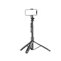 Dcmonster 360 degree rotating selfie stick wireless Bluetooth connection convenient removable remote compatible with all phones built-in tripod with 1/4 head for GoPro camera. 
