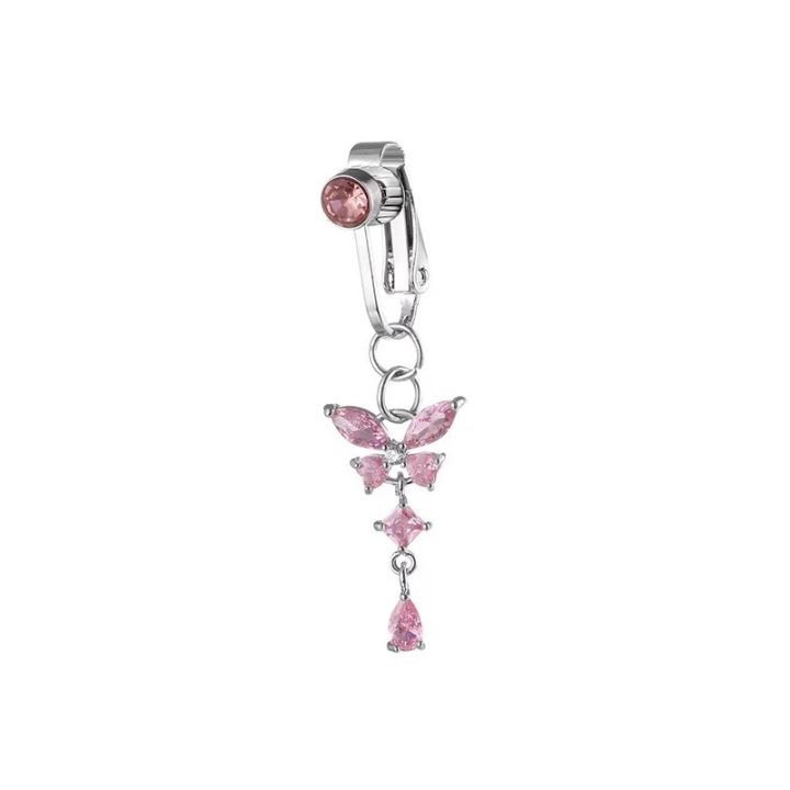 1pc%20Clip%20On%20Butterfly%20Belly%20Button%20Ring%20for%20Women,%20Copper%20Zircon%20Fake%20Belly%20Piercing%20Navel%20Body%20Jewelry%20Trendy%20Fashion%20Style%20-%20Image%202