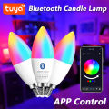 Tuya E14 Candle Lamps APP Control Smart Bulb Bluetooth WIFI RGB 220V LED Light Dimmable Smart Life Room Home Group Crystal Lamps. 