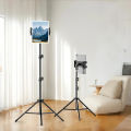 Floor Tripod Tablet Stand Height Adjustable Holder Mount Lazy Bracket for IPad Pro Air 12.9 Iphone 16 15 Max Samsung Cell Phone. 